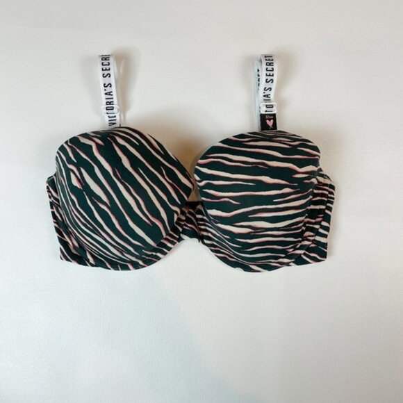 NWOT Victoria's Secret Bra 32DD T-Shirt Lightly Lined Full Coverage Zebra - Picture 1 of 6